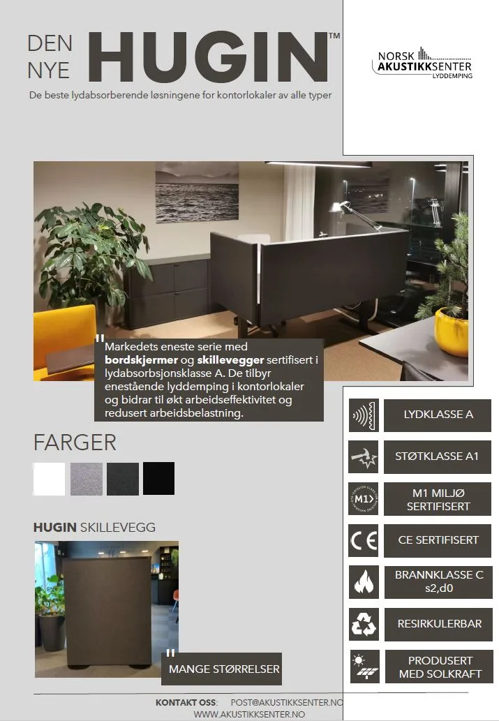 Hugin™ lyddempende bordskjerm - Bilde 3